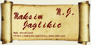 Maksim Jaglikić vizit kartica